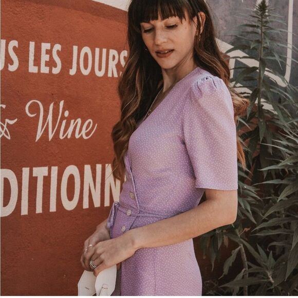 Rouje Gabin midi dress in Purple - Picture 4 of 15